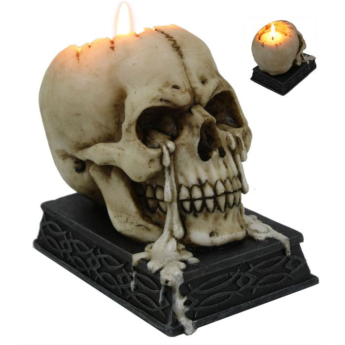 Weaping Skull Tealight Stand