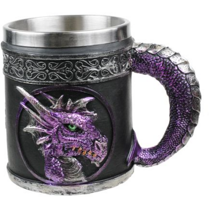 Dragon Mug Purple with Stainless Steal Insert