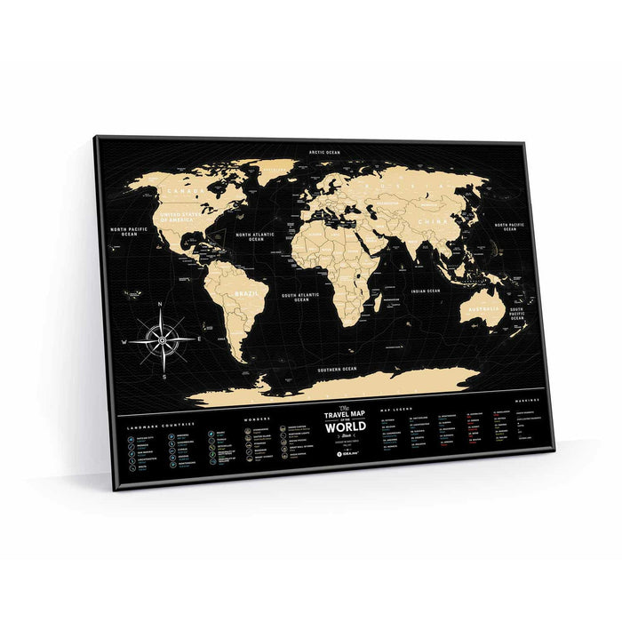 The Travel Map of the World Scratch Map Black