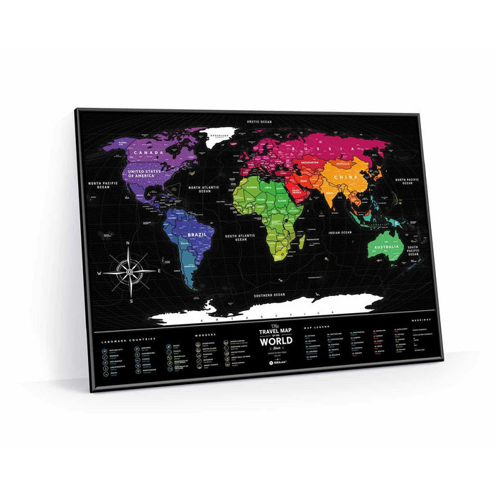 The Travel Map of the World Scratch Map Black
