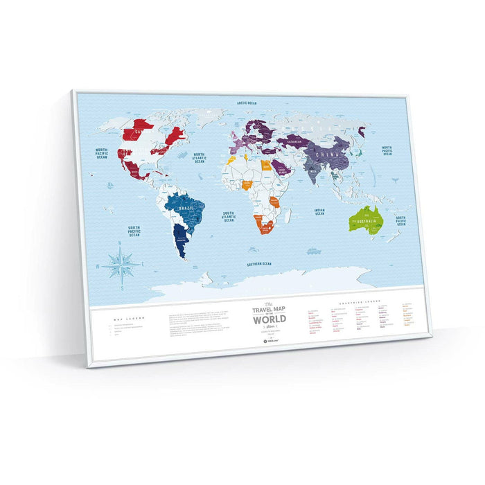 The Travel Map of the World Scratch Map Silver