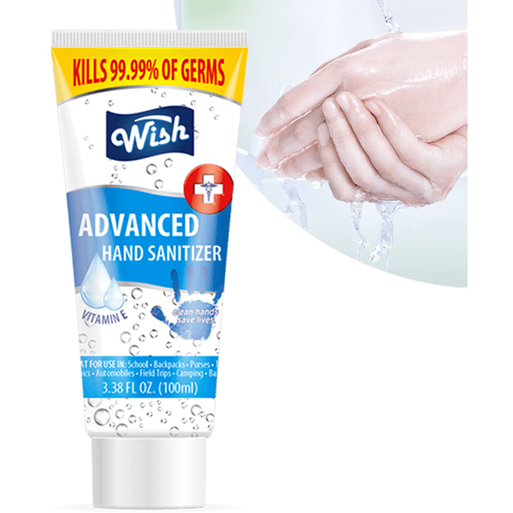 Wish Hand Sanitizer 3.38oz (100ml) Tube with Vitamin E