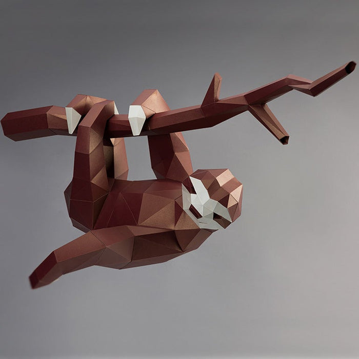 Hanging Sloth 3D PaperCraft Wall Art DIY Kit